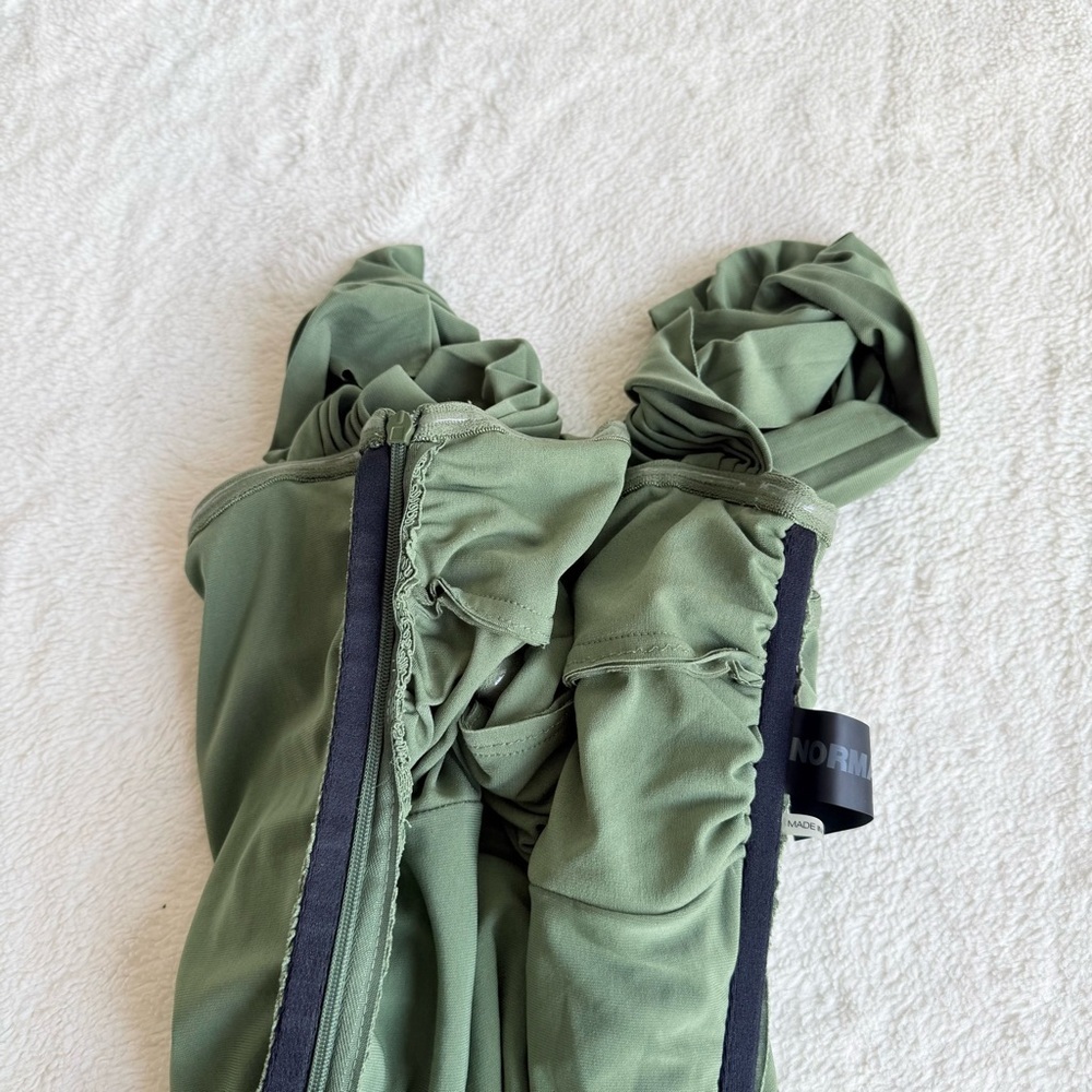 Norma Kamali Walter Green Draped Sleeveless Midi Dress L - Picture 9 of 10